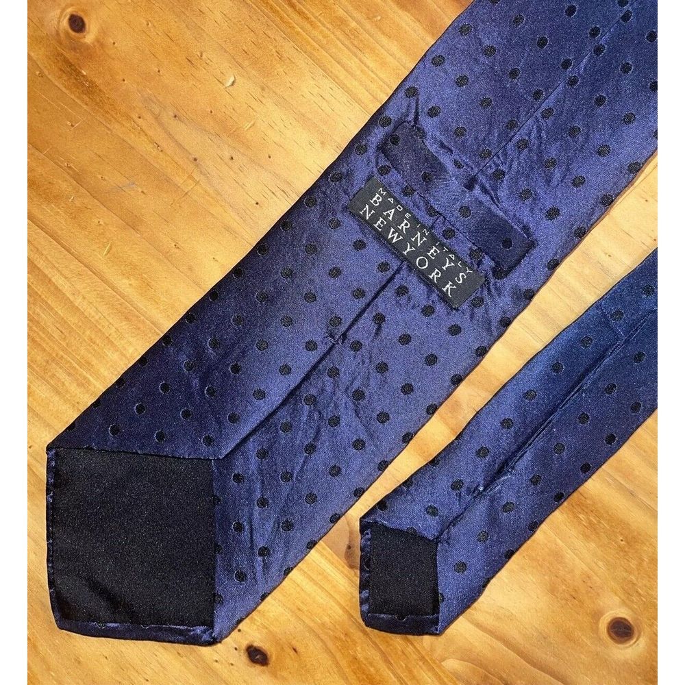 Barneys New York Neck Tie Men Blue VINTAGE 🇮🇹 Italy Made 💯 Silk